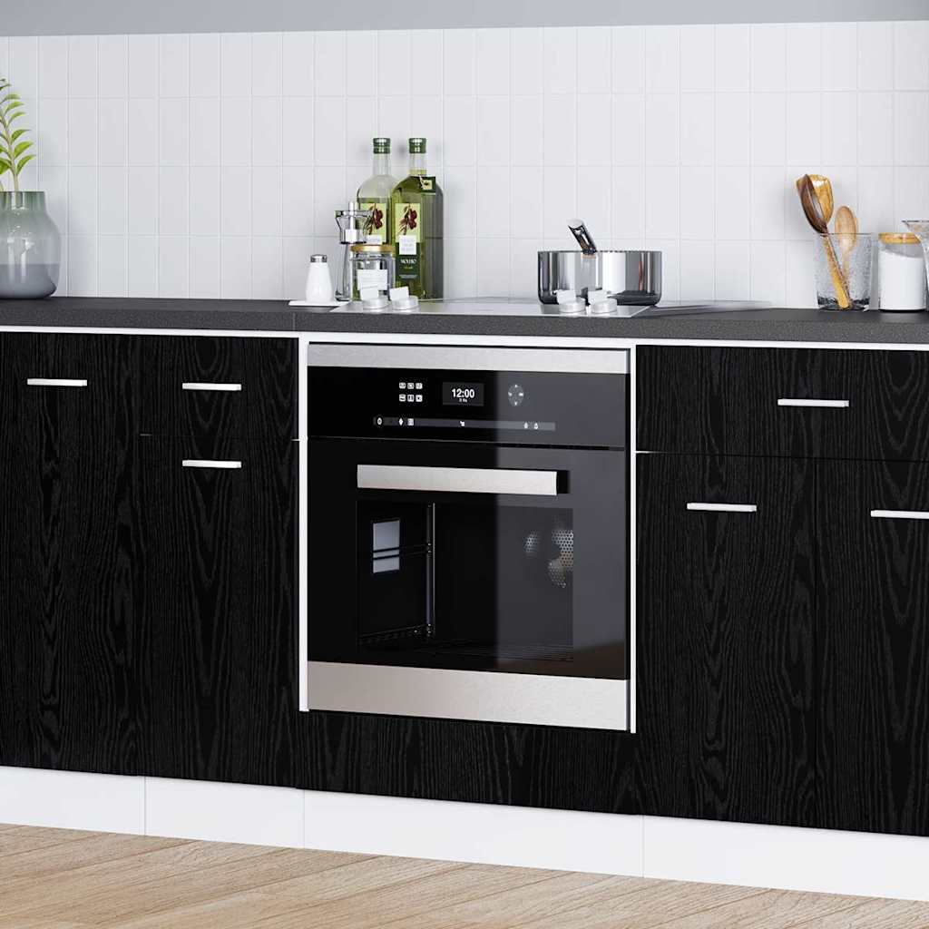 Oven cabinet Black oak 60 x 46 x 81.5 cm Engineered wood