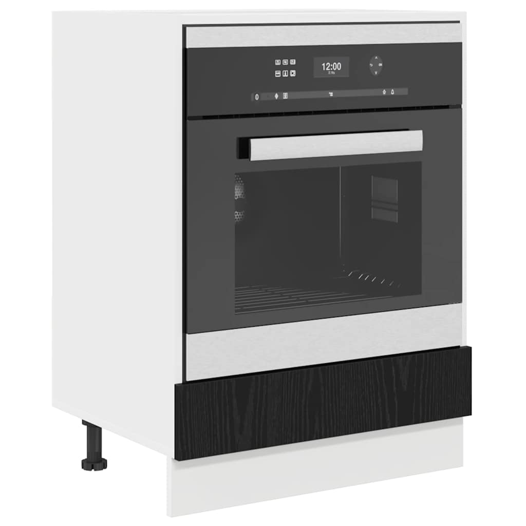 Oven cabinet Black oak 60 x 46 x 81.5 cm Engineered wood