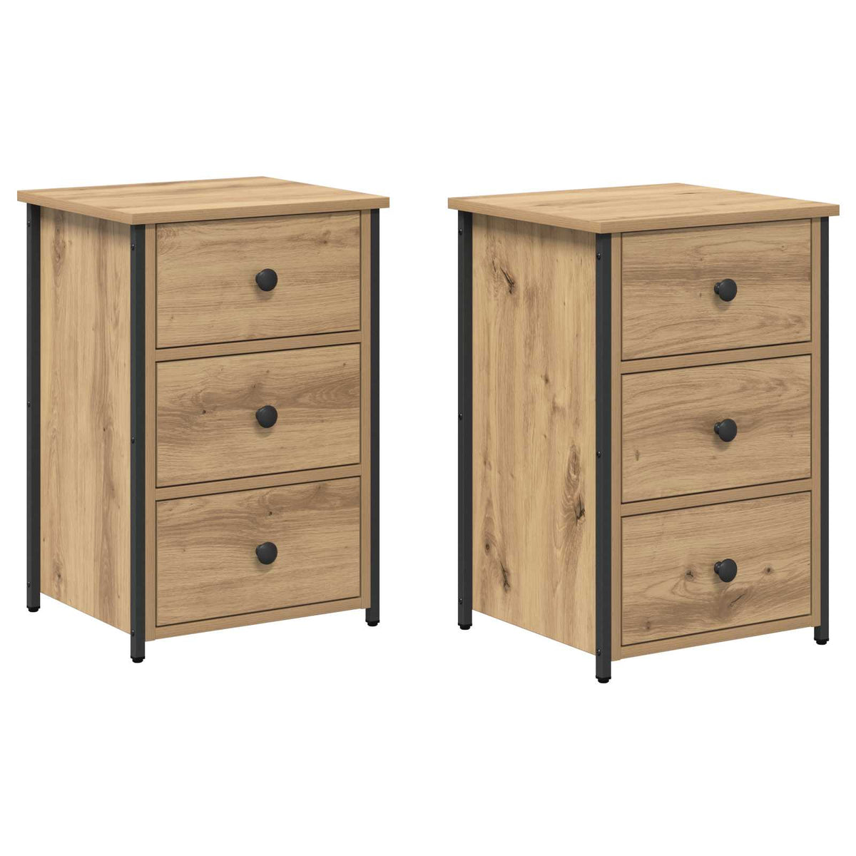 Bedside Cabinet with Drawer 2 pcs Brown 40 x 36 x 60 cm