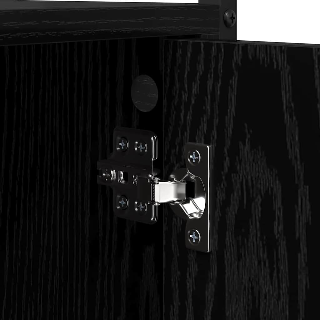 Washing Machine Cabinet Black 0ak 68 x 48,5 x 194 cm