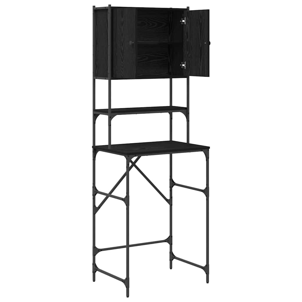 Washing Machine Cabinet Black 0ak 68 x 48,5 x 194 cm