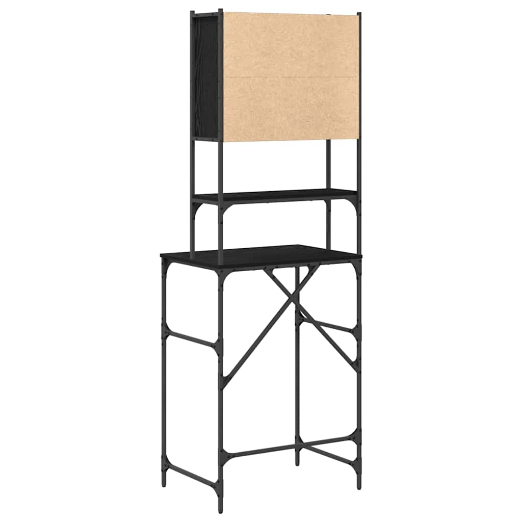 Washing Machine Cabinet Black 0ak 68 x 48,5 x 194 cm