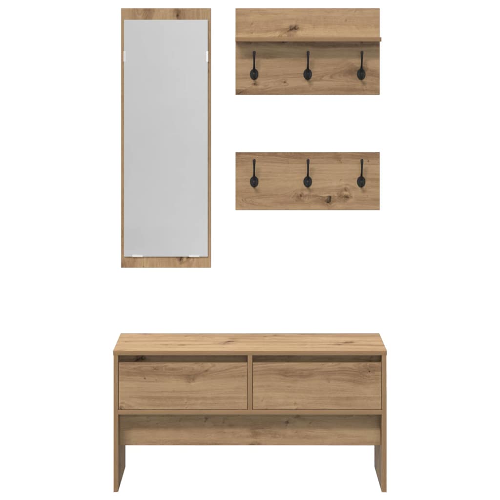 Hallway Furniture Set 4 pcs Artisian Oak Engineered Wood