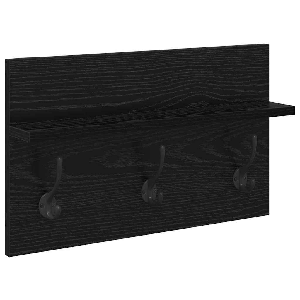 Hallway Furniture Set 4 pcs Black Oak Engineered Wood