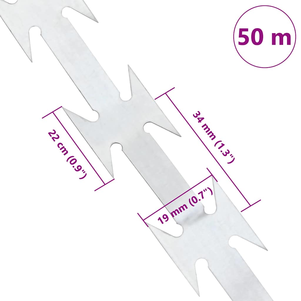 Razor Wire Silver 5000 x 1,9 cm Galvanised steel