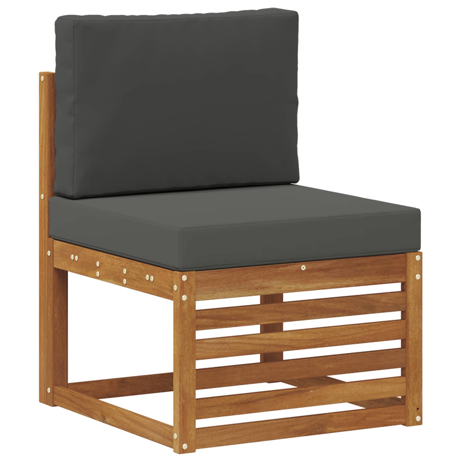 Sofa Sets 4 pcs Natural and Anthracite Solid Acacia Wood