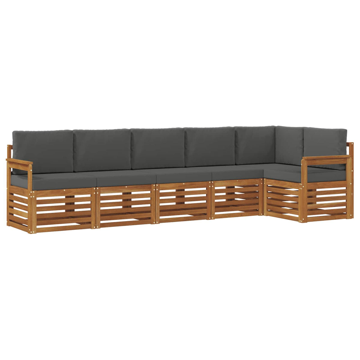 Sectional Sofa Set with Cushion 6 pcs Natural and Anthracite