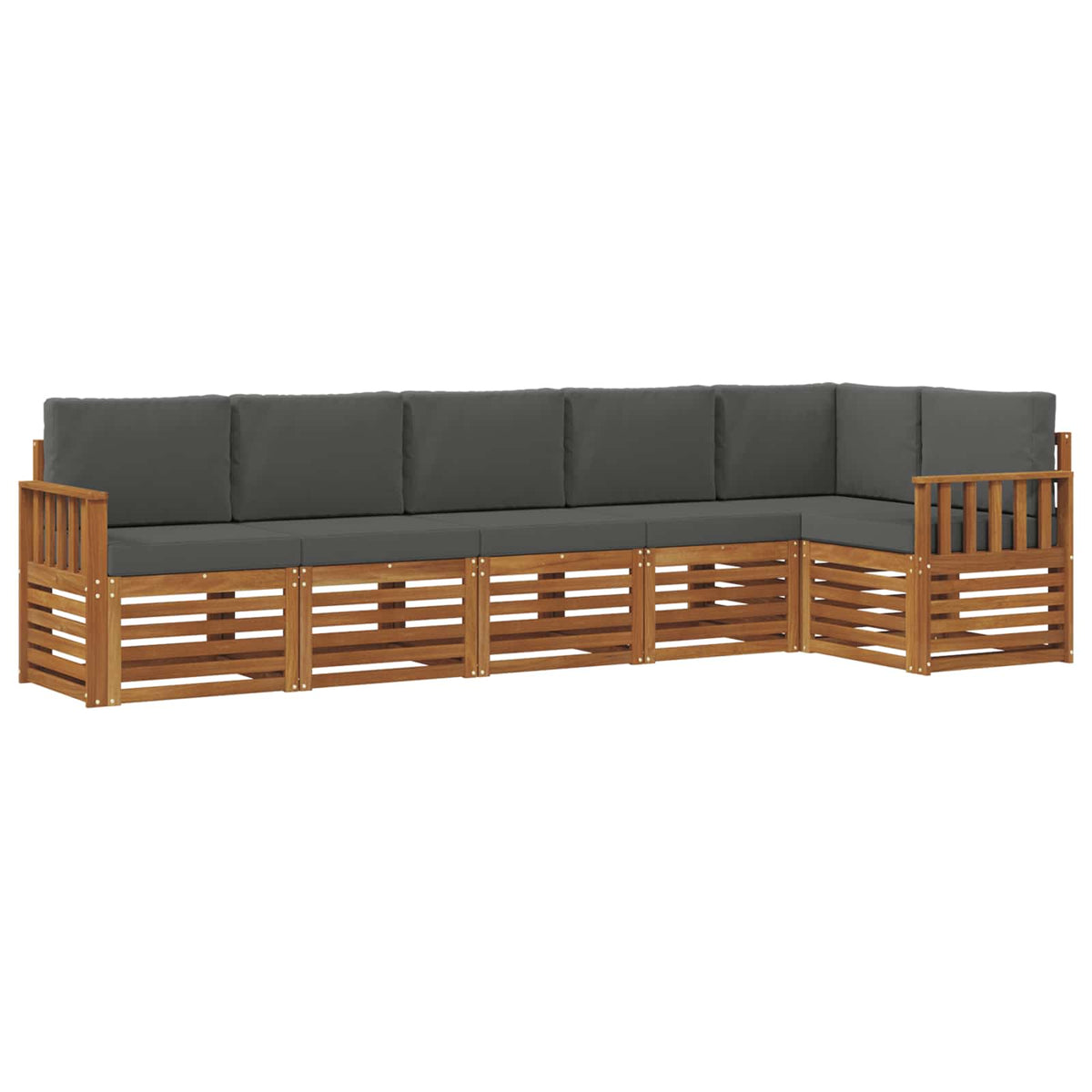 Sectional Sofa Set with Cushion 6 pcs Natural and Anthracite