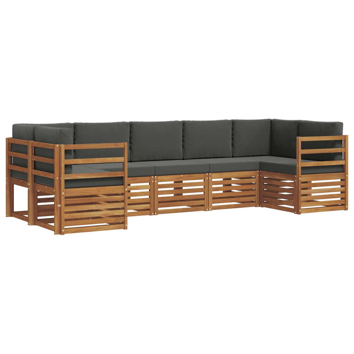 Sectional Sofa Set with Cushion 7 pcs Natural and Anthracite
