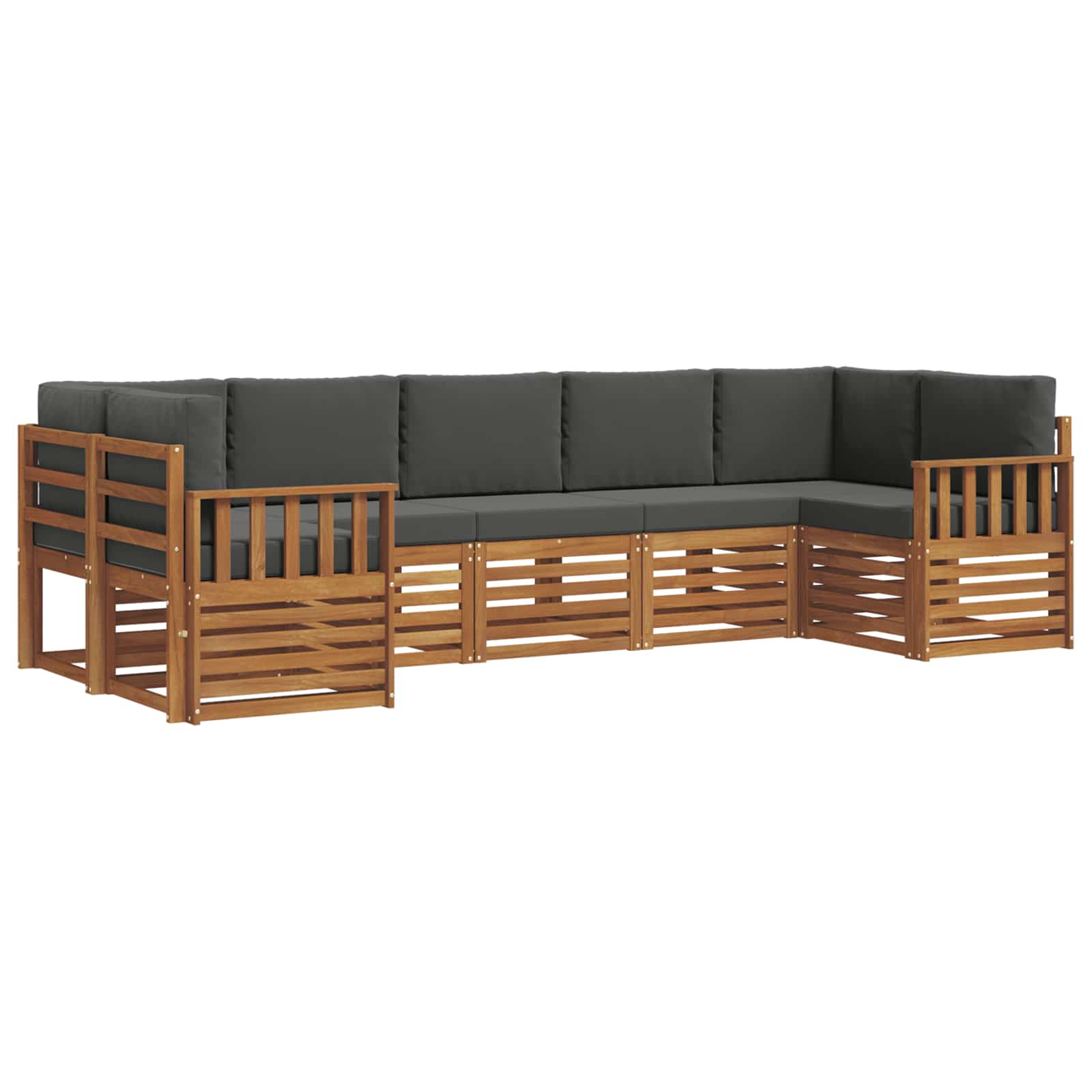 Sectional Sofa Set with Cushion 7 pcs Natural and Anthracite