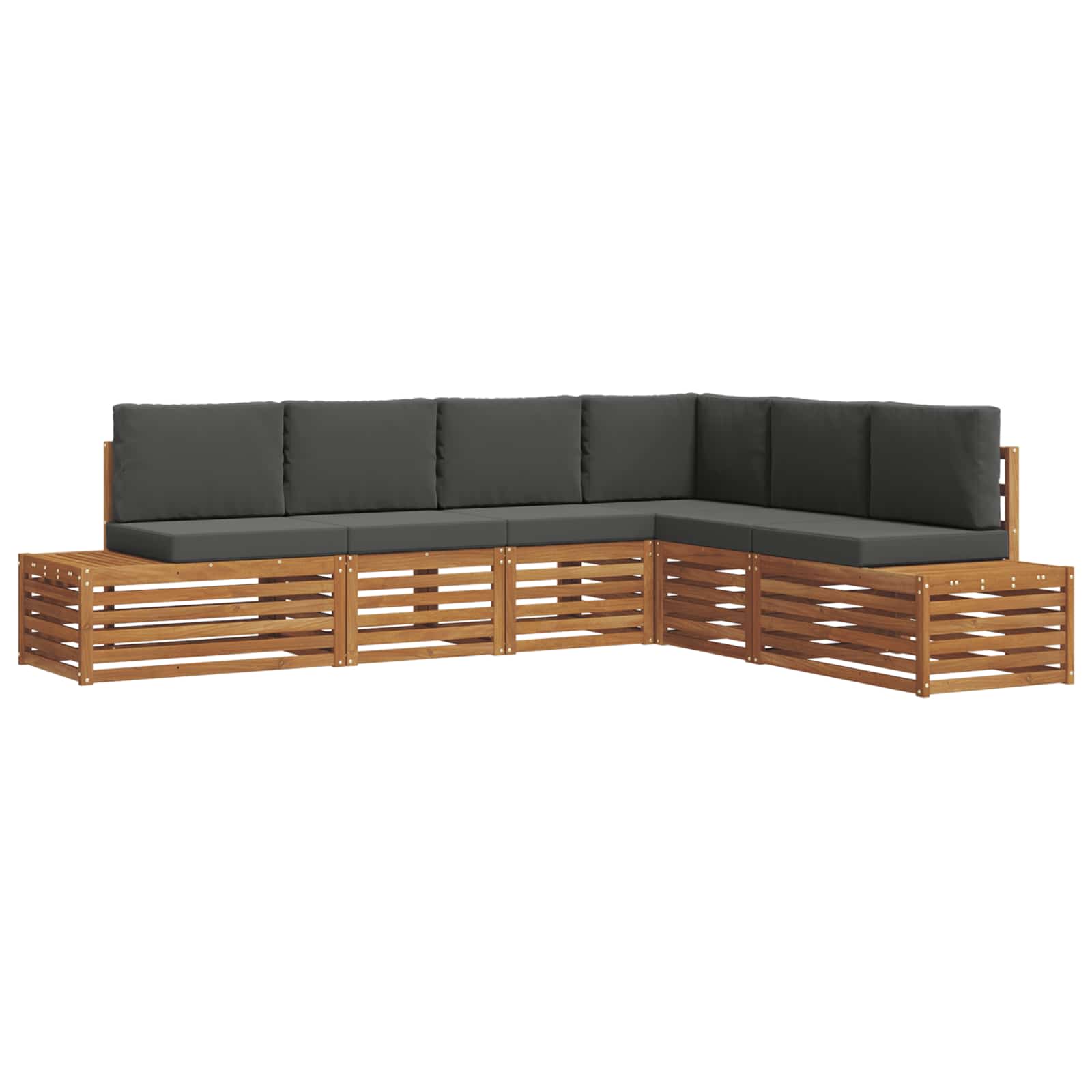 Outdoor Sofa Set Natural and Anthracite 273 x 213.5 x 73 cm