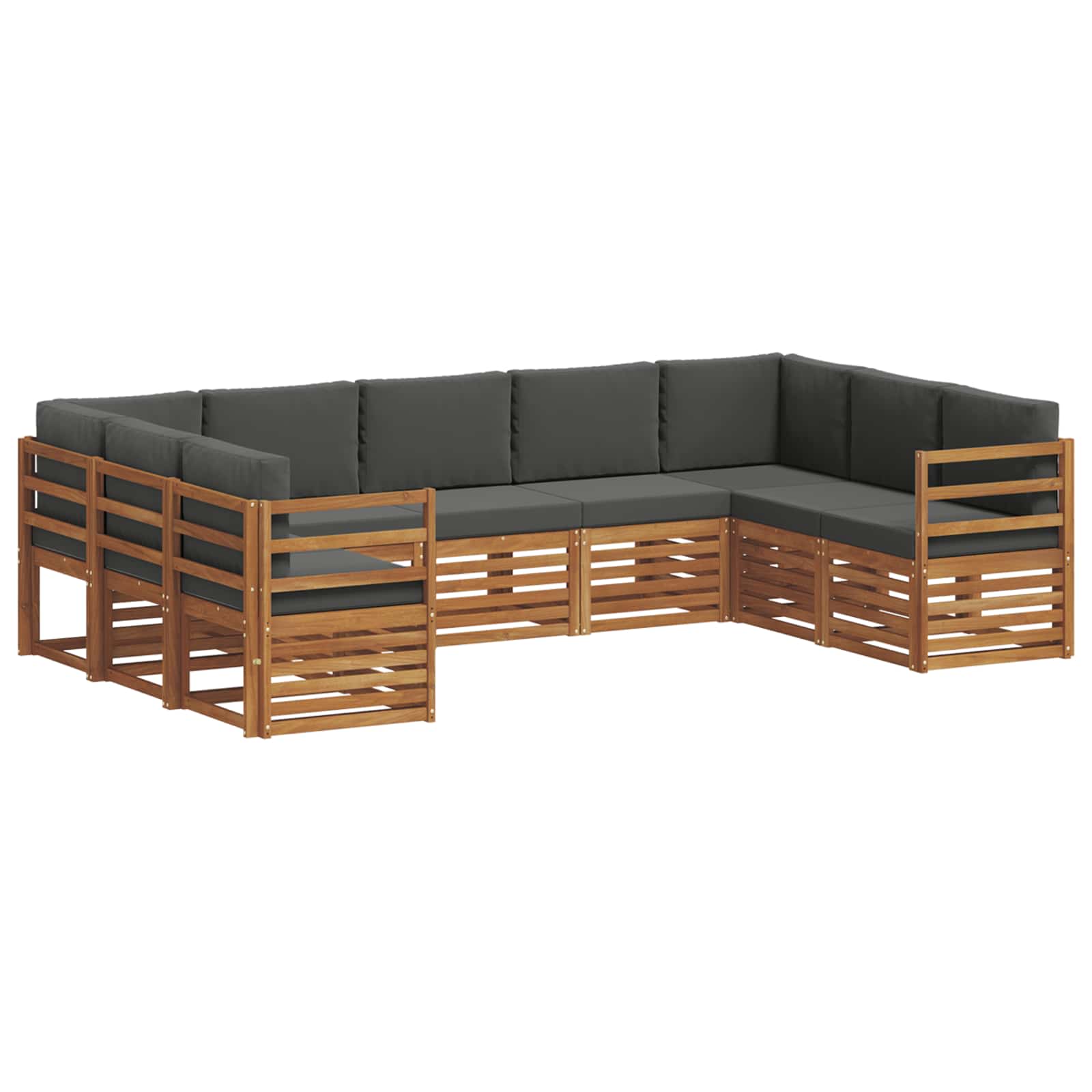 Sectional Sofa Set with Cushion 9 pcs Natural and Anthracite