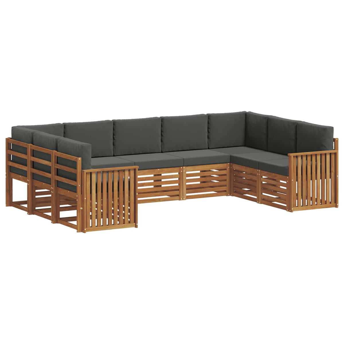 Sectional Sofa Set with Cushion 9 pcs Natural and Anthracite