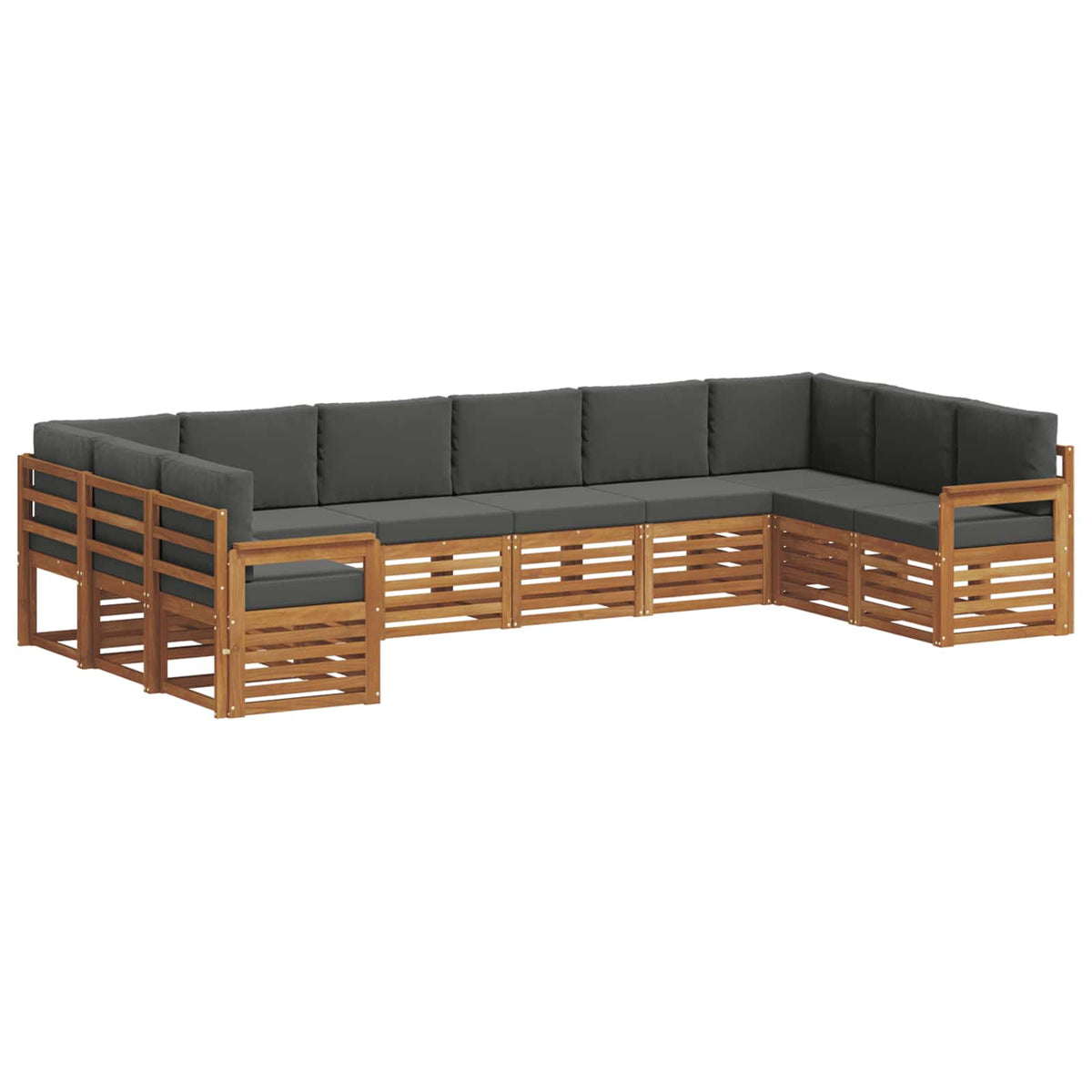 Sectional Sofa Set with Cushion 10 pcs Natural and Anthracite