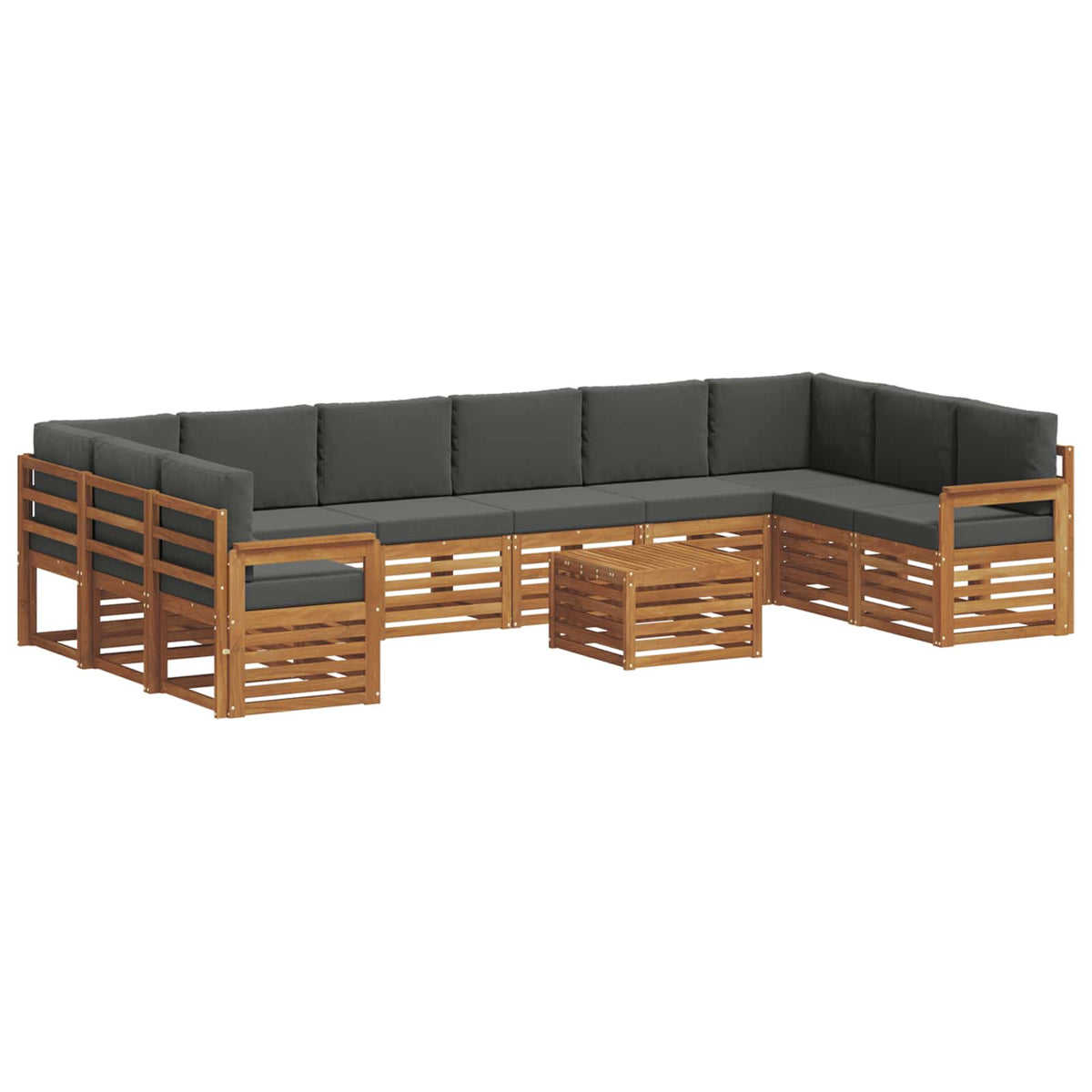 Outdoor Sofa Set with Cushion 11 pcs Natural and Anthracite