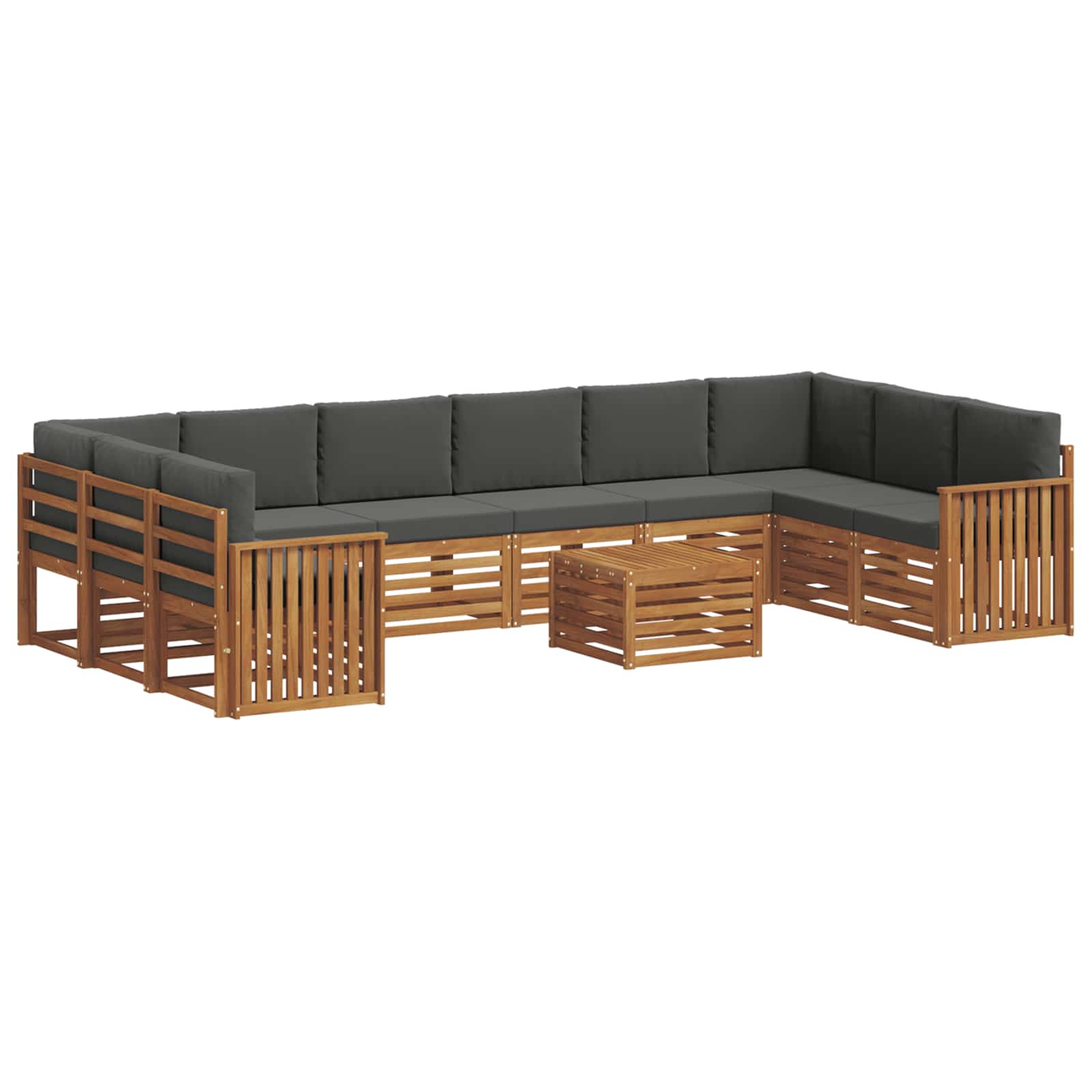 Outdoor Sofa Set with Cushion 11 pcs Natural and Anthracite