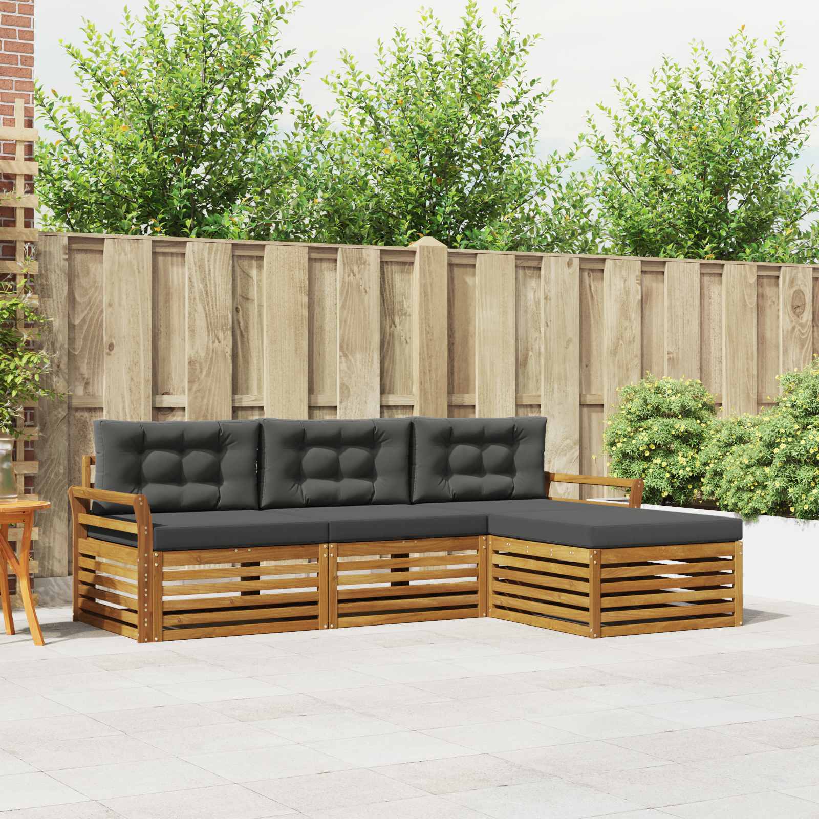 Outdoor Sofa Set Natural and Anthracite 254 x 162.5 x 73 cm