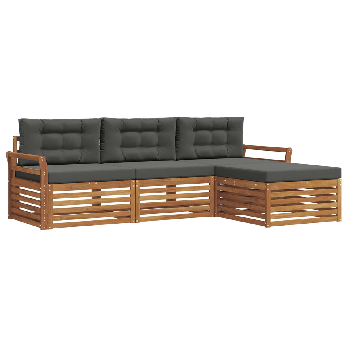 Outdoor Sofa Set Natural and Anthracite 254 x 162.5 x 73 cm