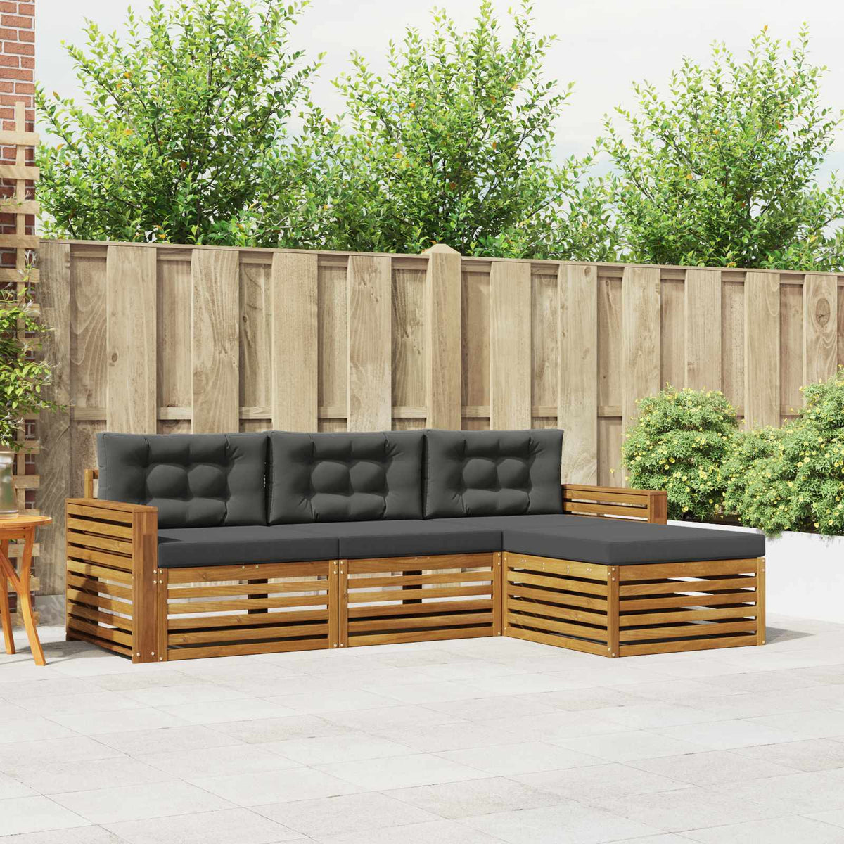Outdoor Sofa Set Natural and Anthracite 257.5 x 162.5 x 73 cm