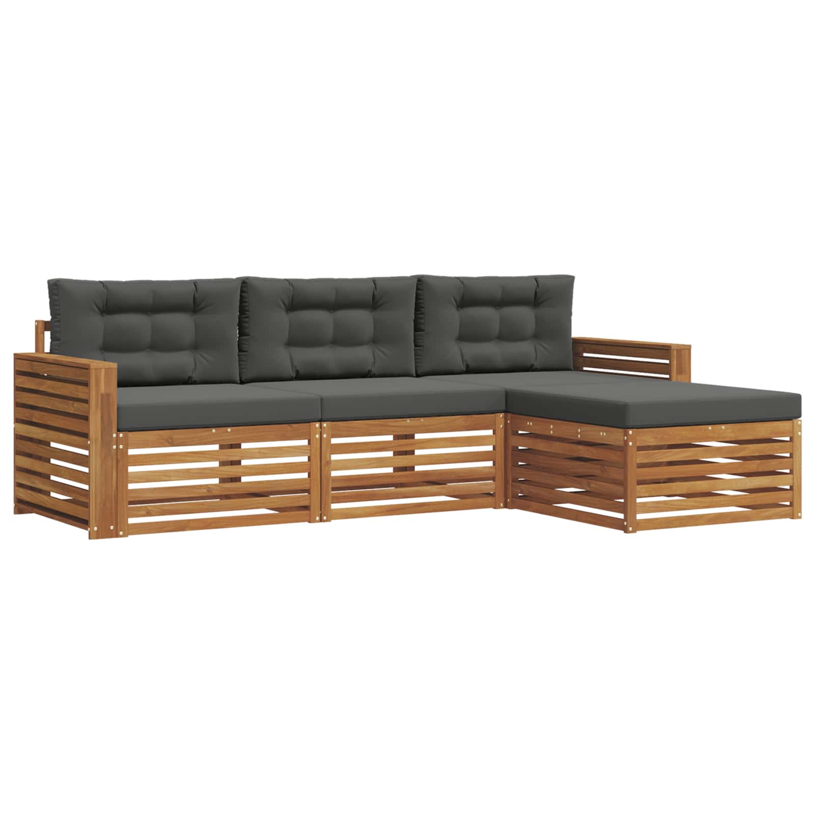 Outdoor Sofa Set Natural and Anthracite 257.5 x 162.5 x 73 cm
