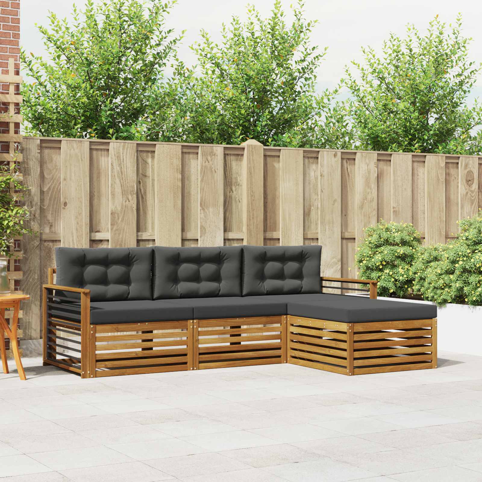 Outdoor Sofa Set Natural and Anthracite 249.5 x 162.5 x 73 cm