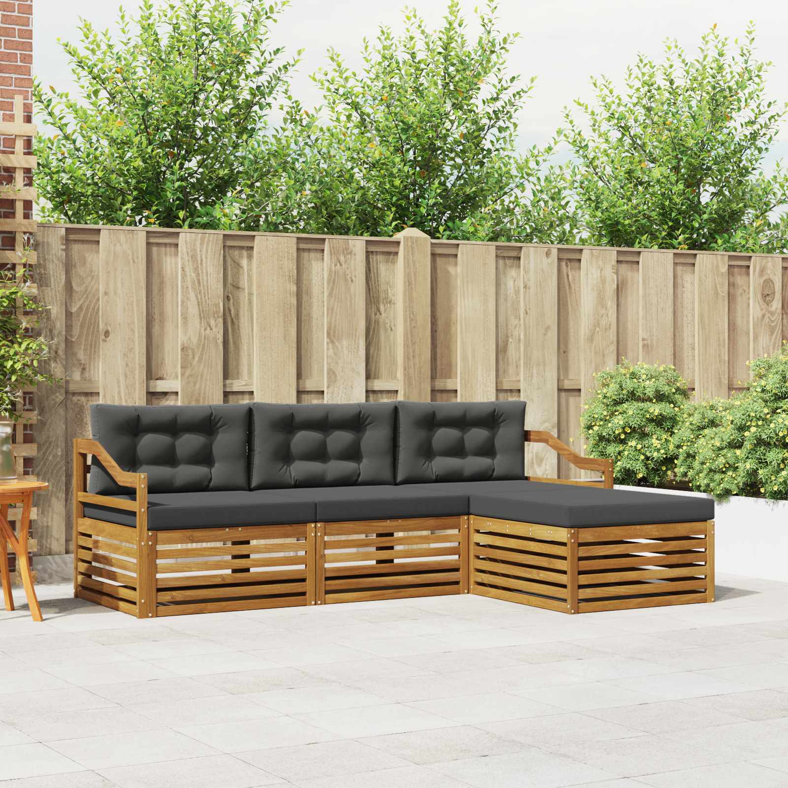 Outdoor Sofa Set Natural and Anthracite 245.5 x 162.5 x 73 cm