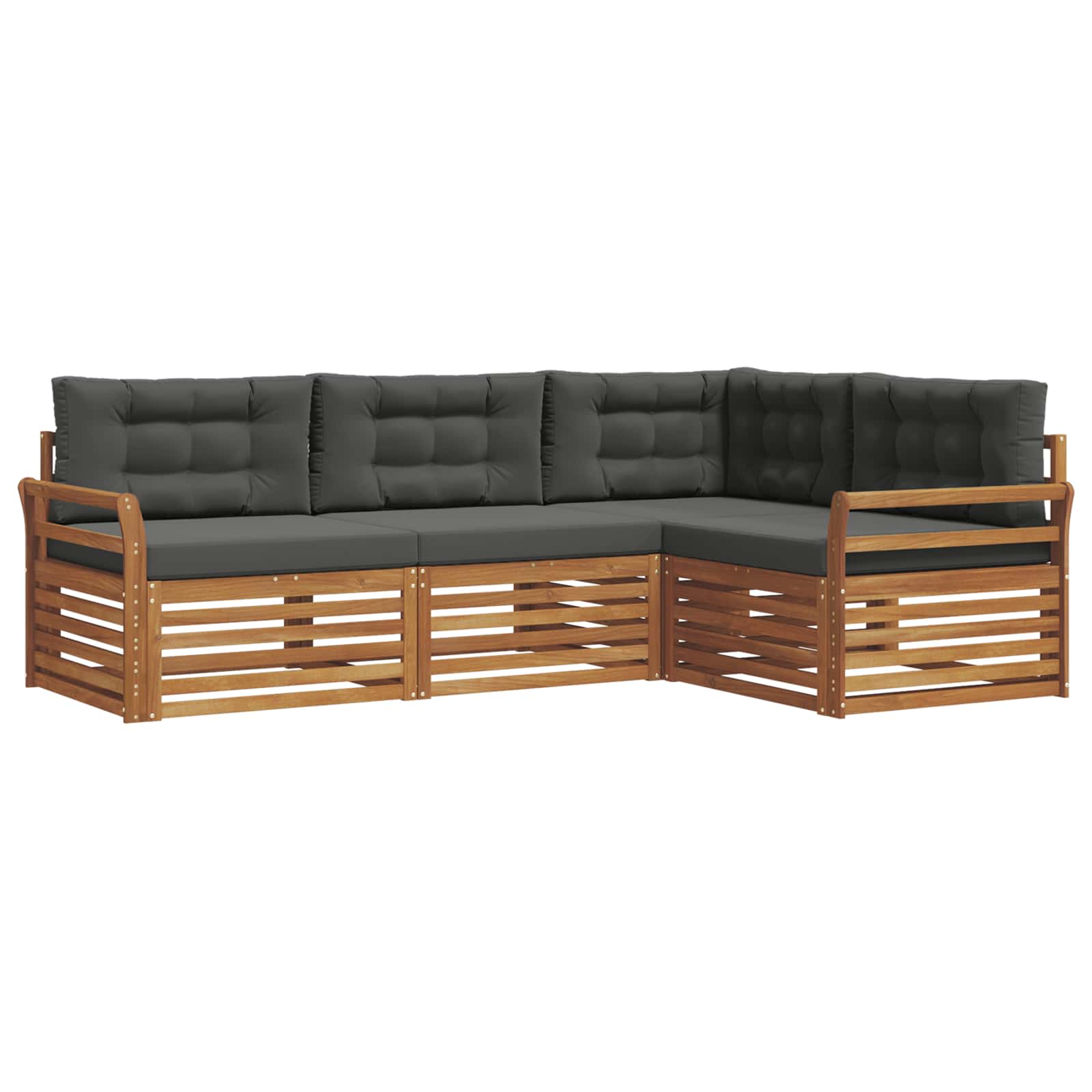Outdoor Sofa Set with Cushion 4 pcs Natural and Anthracite