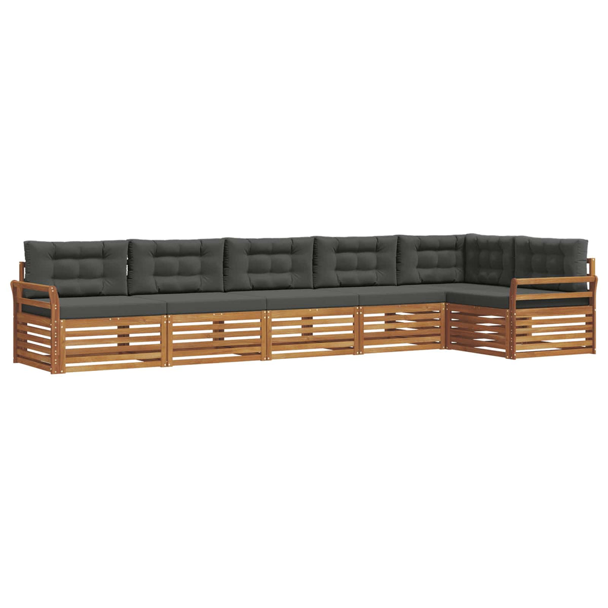 Outdoor Sofa Set with Cushion 6 pcs Natural and Anthracite