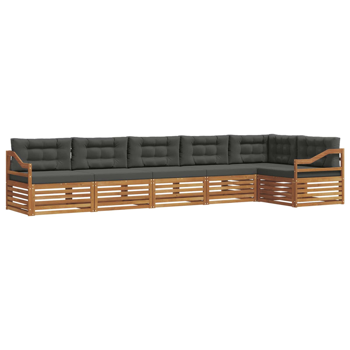 Outdoor Sofa Set with Cushion 6 pcs Natural and Anthracite