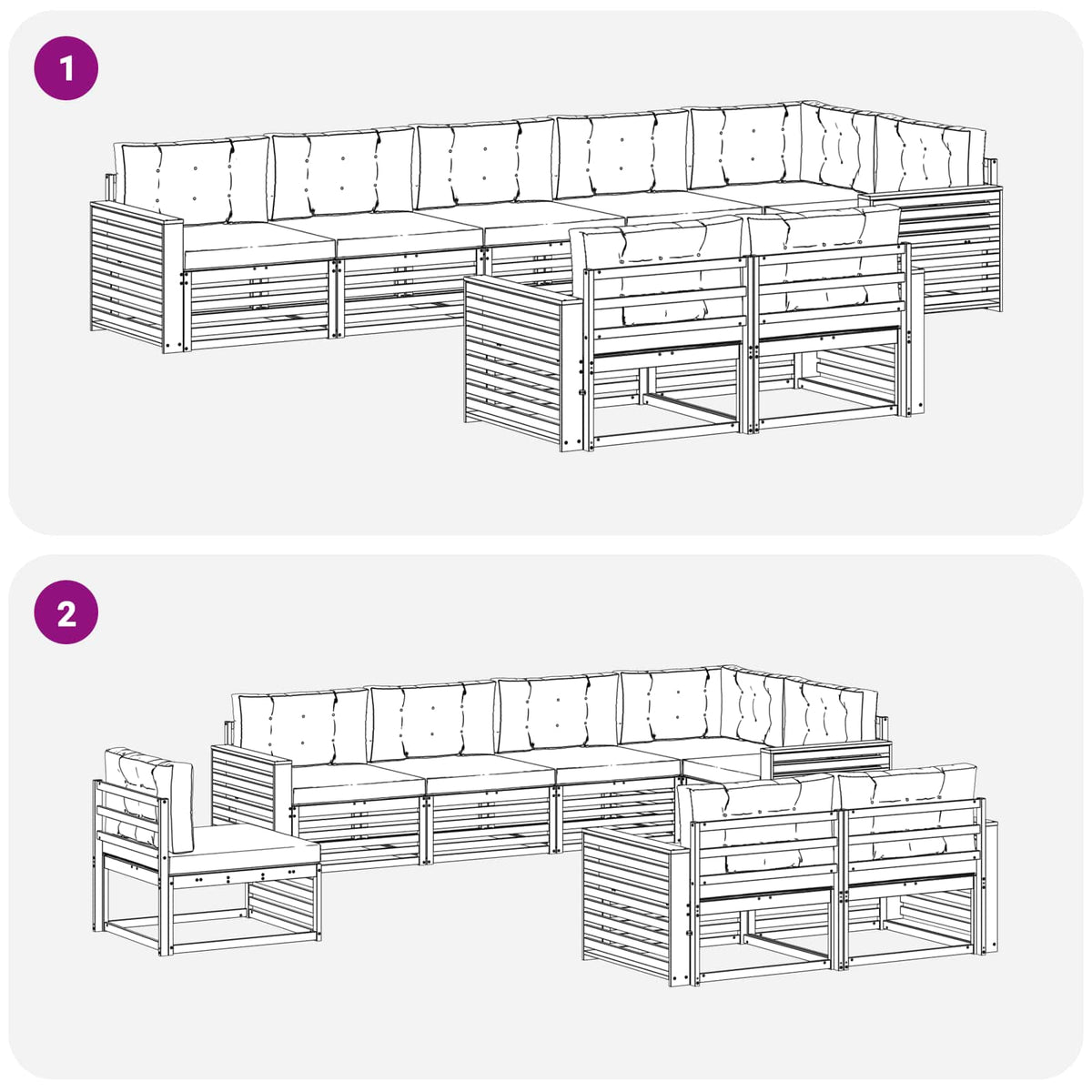 Outdoor Sofa Set with Cushion 8 pcs Natural and Anthracite