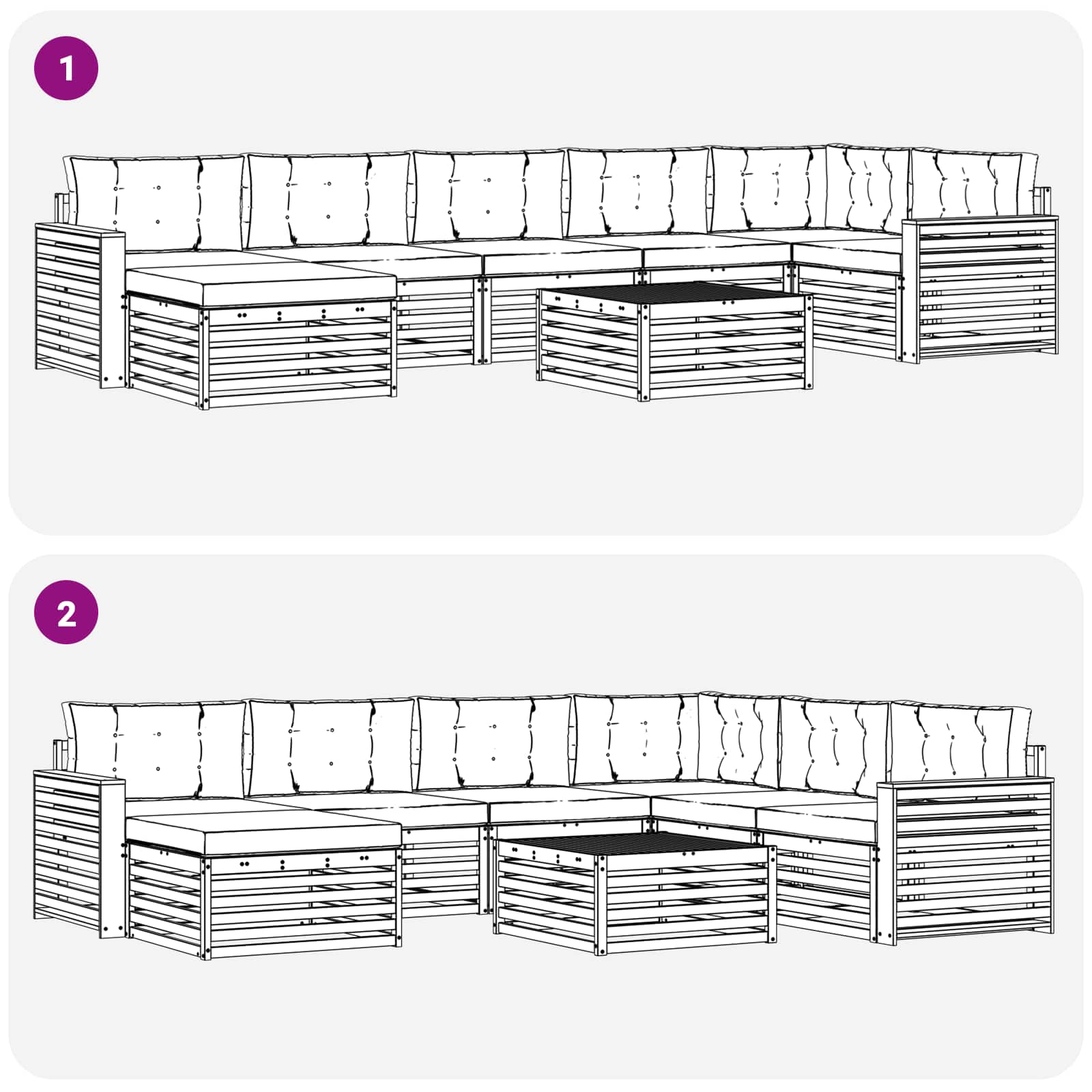 Outdoor Sofa Set with Cushion 8 pcs Natural and Anthracite