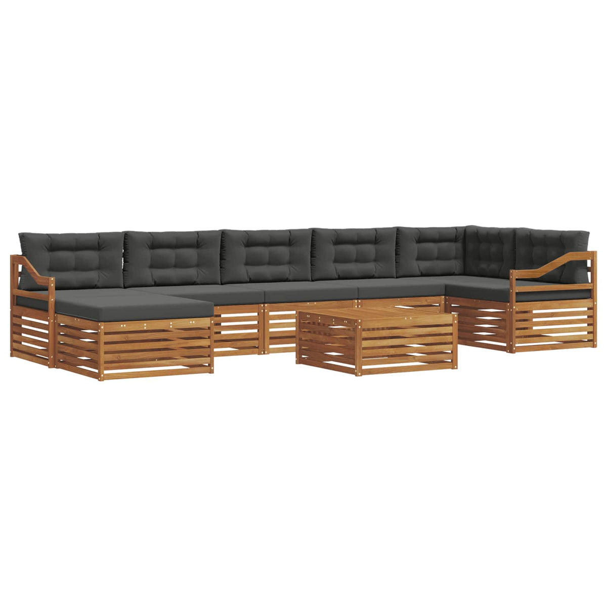 Outdoor Sofa Set with Cushion 8 pcs Natural and Anthracite