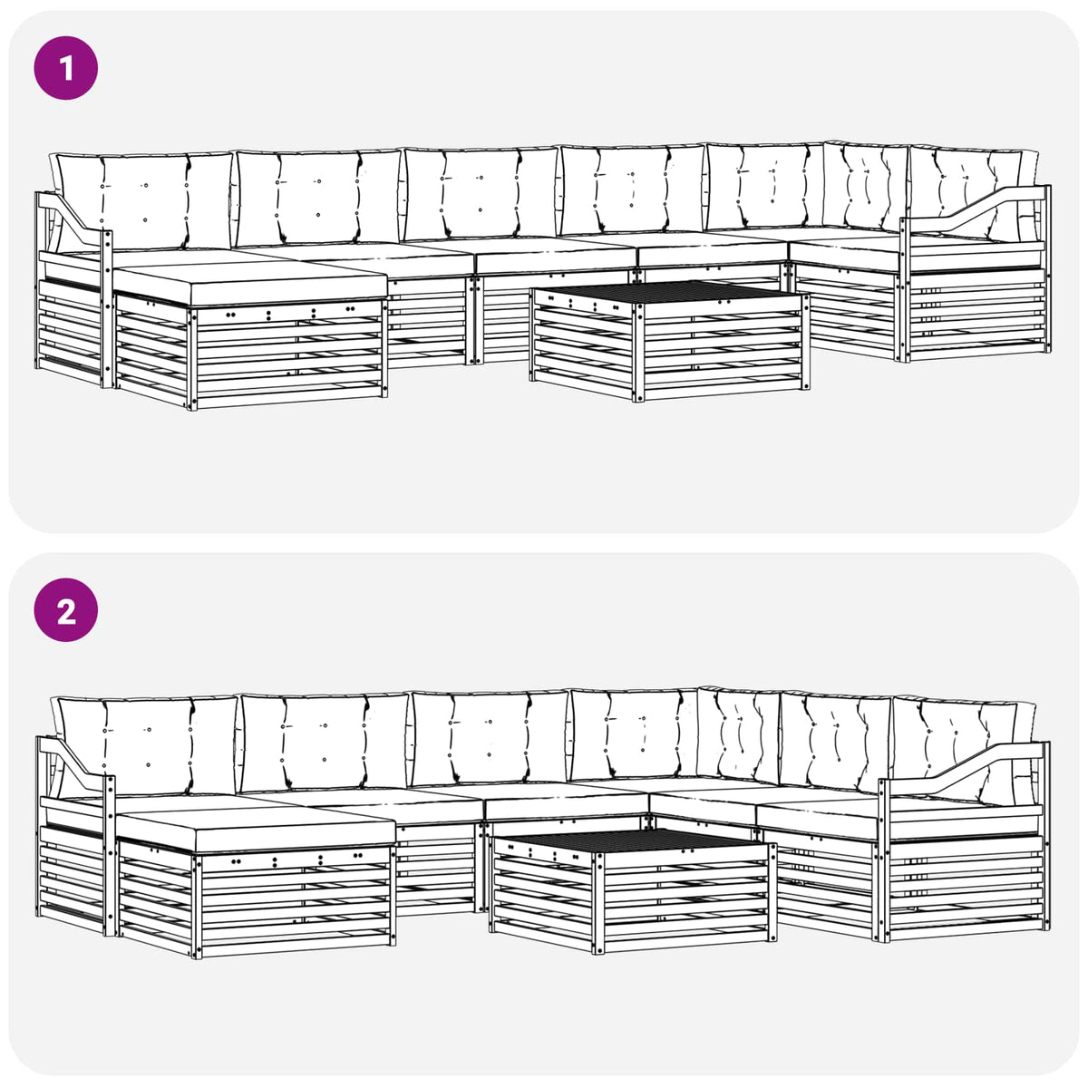 Outdoor Sofa Set with Cushion 8 pcs Natural and Anthracite