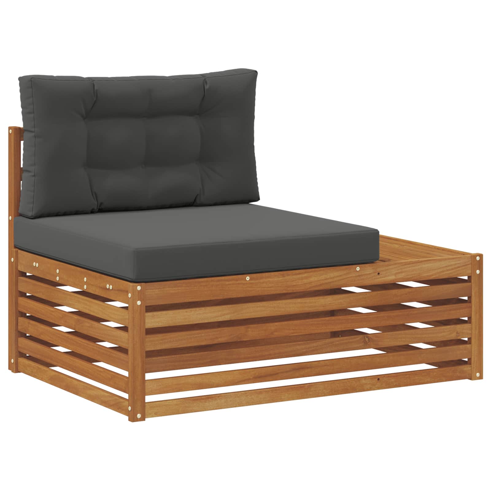 Outdoor Sofa Set with Cushion 3 Piece Natural and Anthracite