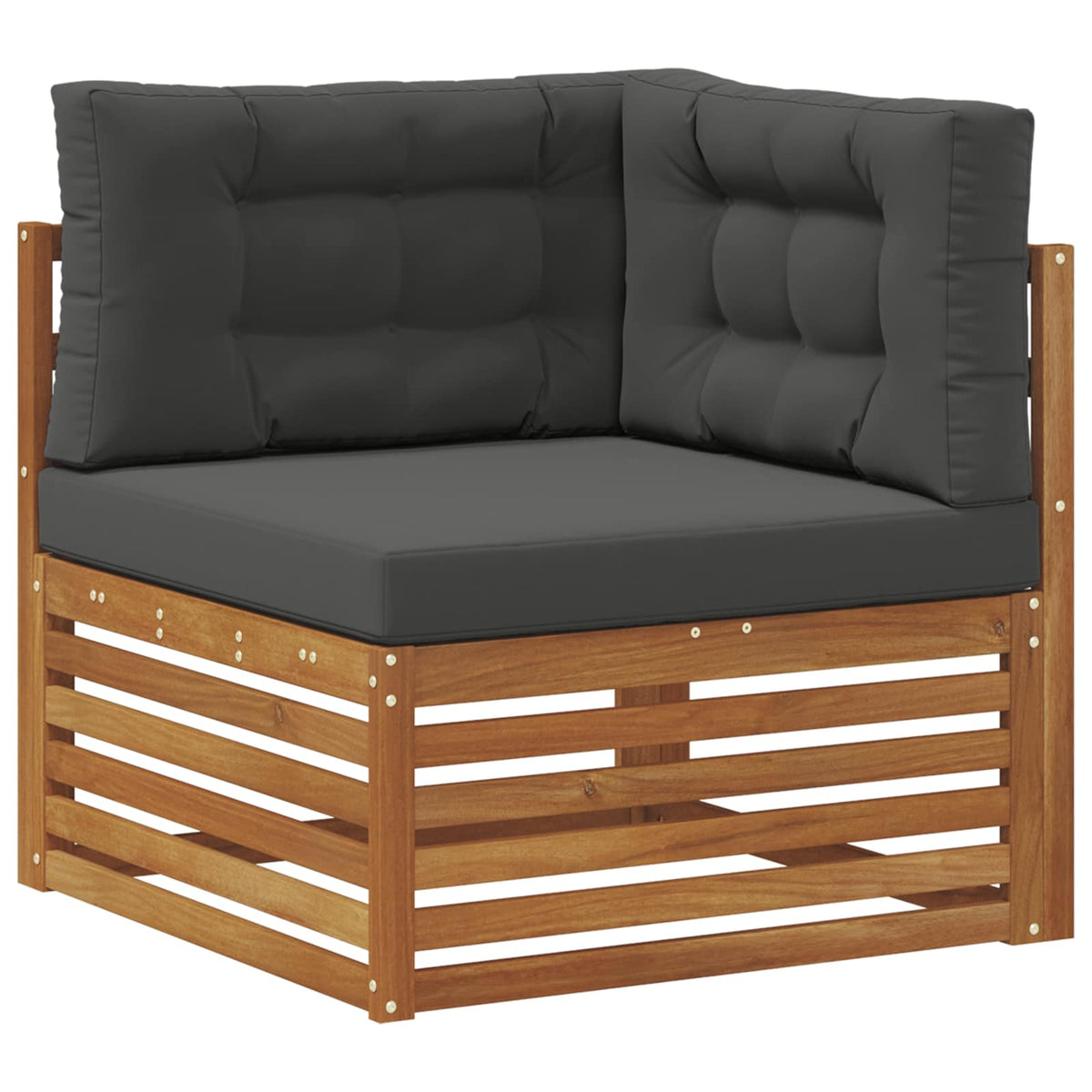 Outdoor Sofa Set 9 pcs Natural and Anthracite Solid Acacia Wood