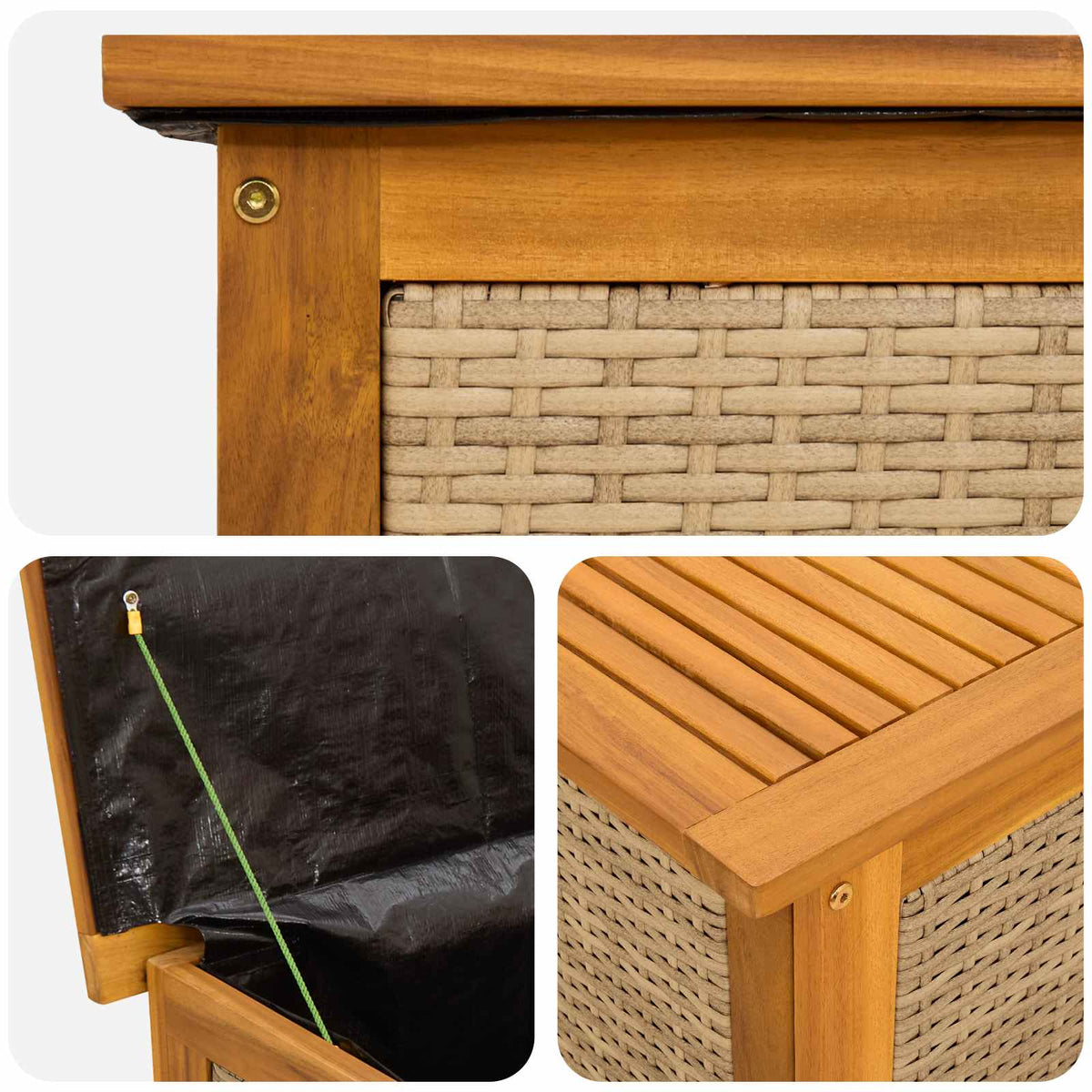 Garden Storage Box 185 L Solid Acacia Wood 90 x 50 x 56 cm