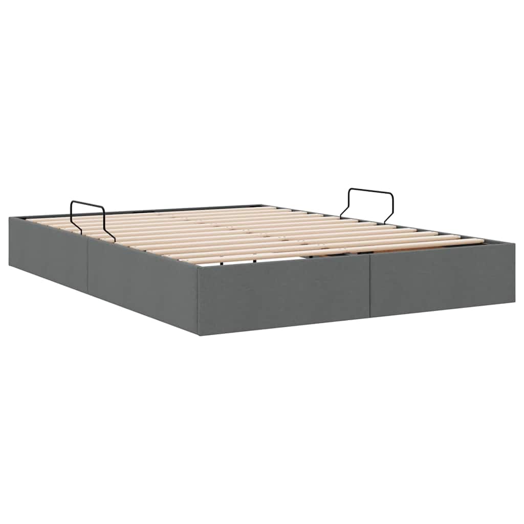 Storage Bed with Mattress Dark Grey 137 x 190 cm Fabric