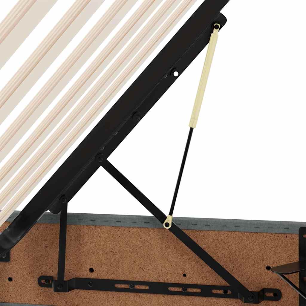 Storage Bed with Mattress Dark Grey 153 x 203 cm Fabric