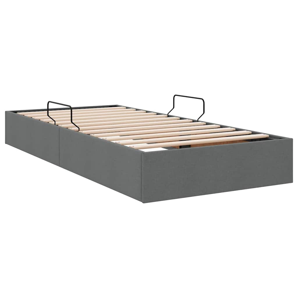 Storage Bed with Mattress Dark Grey 107 x 203 cm Fabric