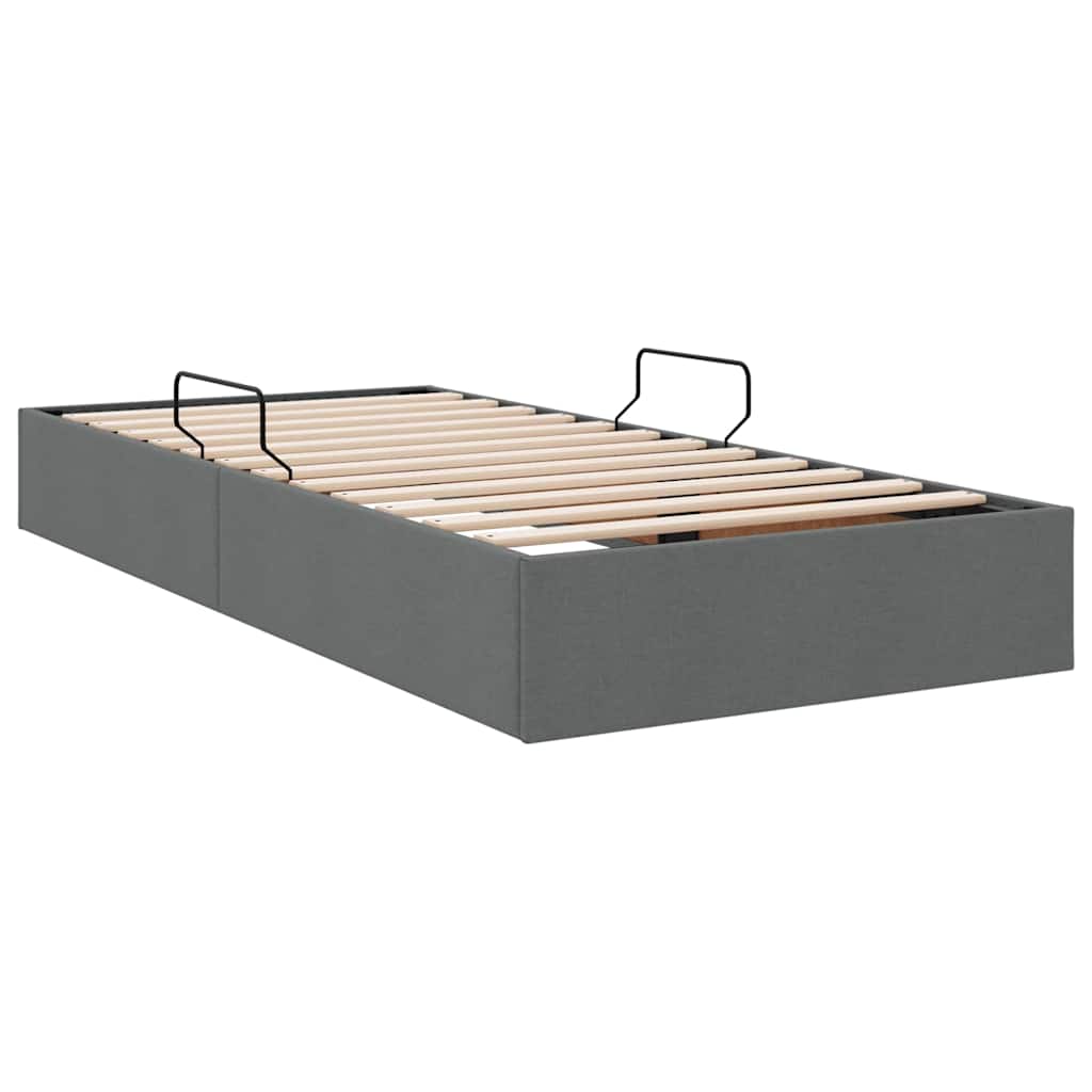 Storage Bed with Mattress Dark Grey 107 x 203 cm Fabric