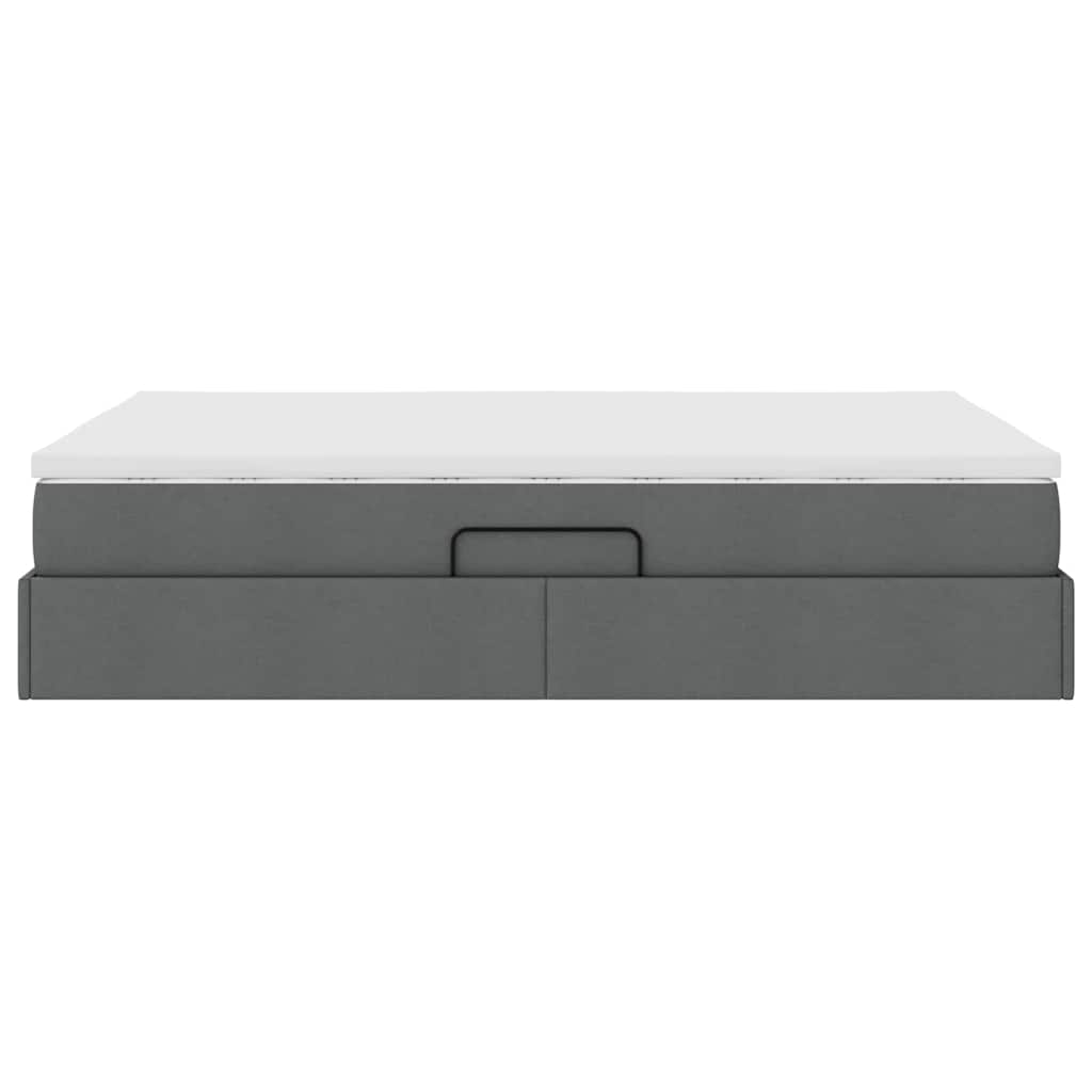 Storage Bed with Mattress Dark Grey 137 x 190 cm Polyester