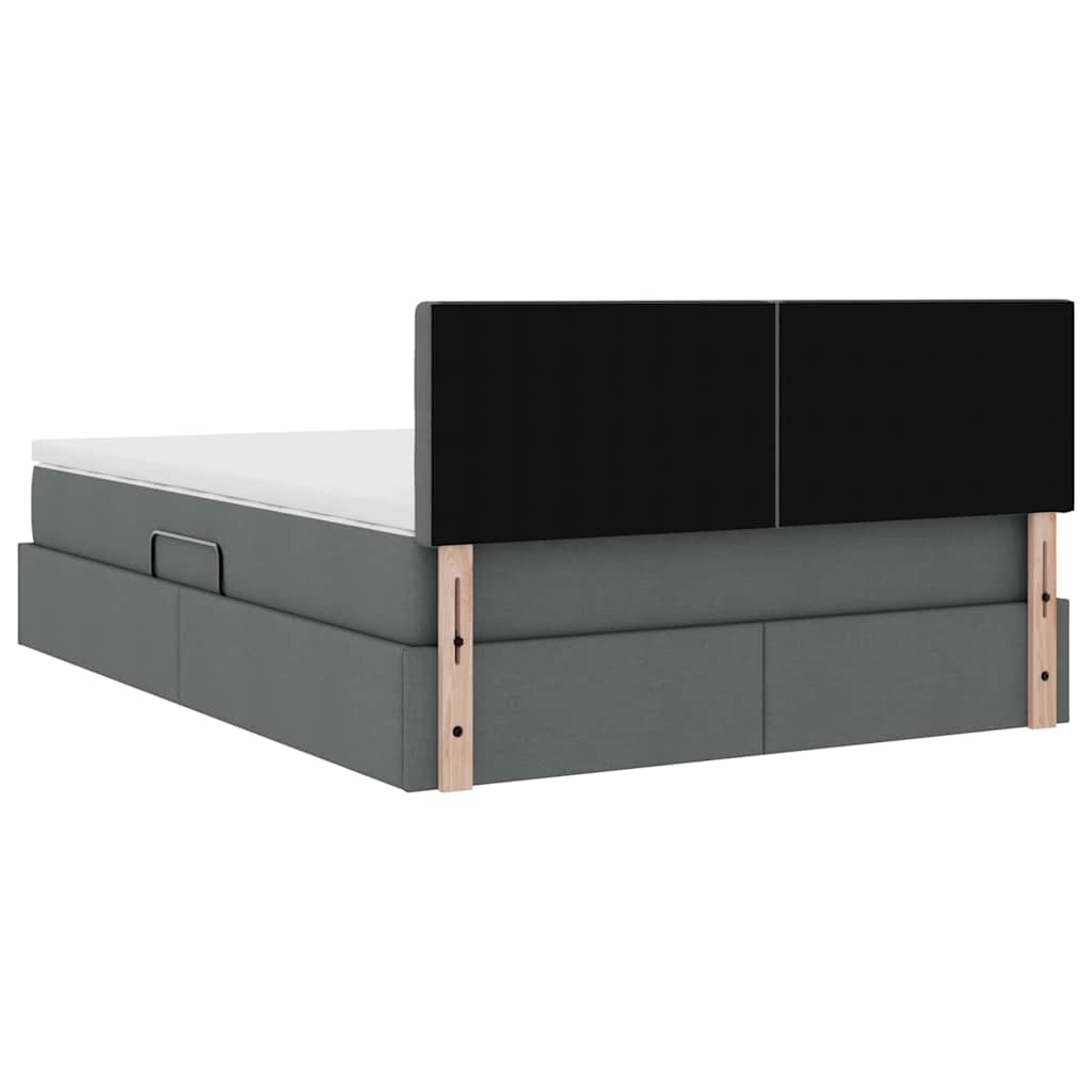 Storage Bed with Mattress Dark Grey 137 x 190 cm Fabric