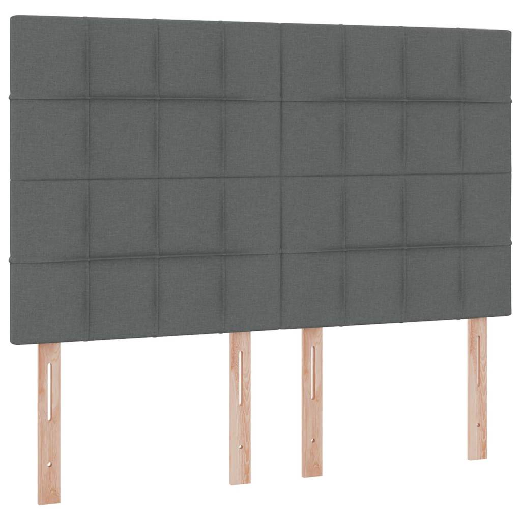 LED Storage Bed with Mattress Dark Grey 137 x 190 cm Fabric