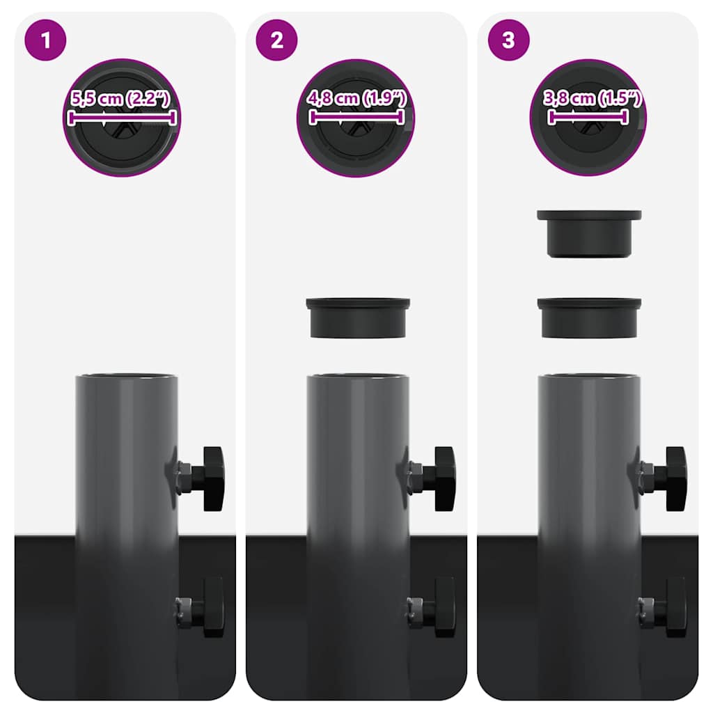 Parasol Base Manual Anthracite 45 x 45 x 45 cm Steel