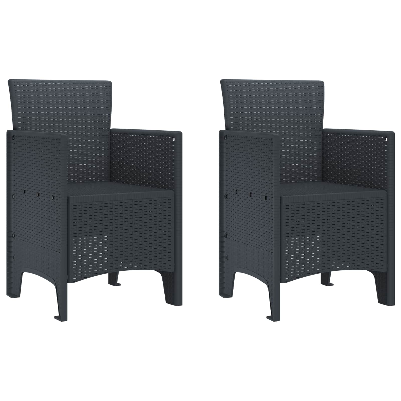 Garden Chair 2 pcs Anthracite 53 x 49 x 85 cm Polypropylene