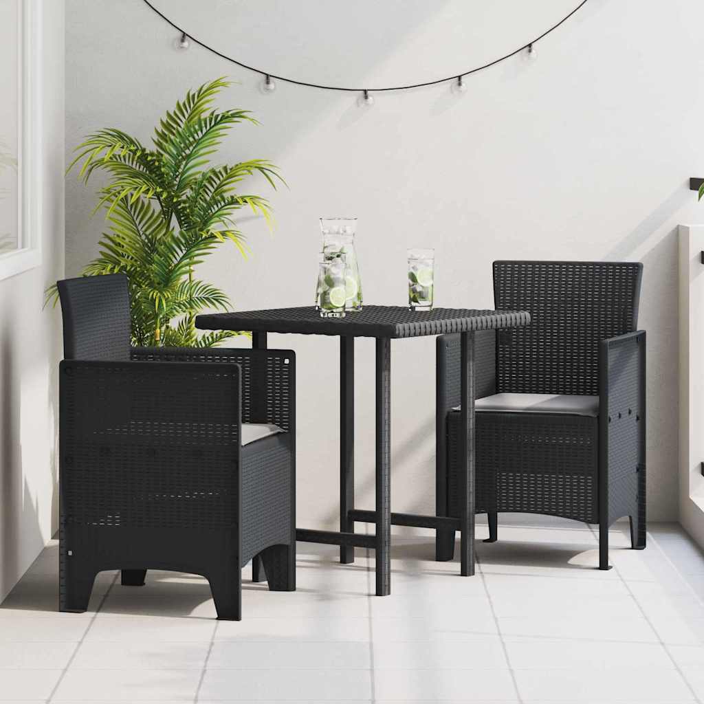 Garden Chair 2 pcs Anthracite 53 x 49 x 85 cm PP