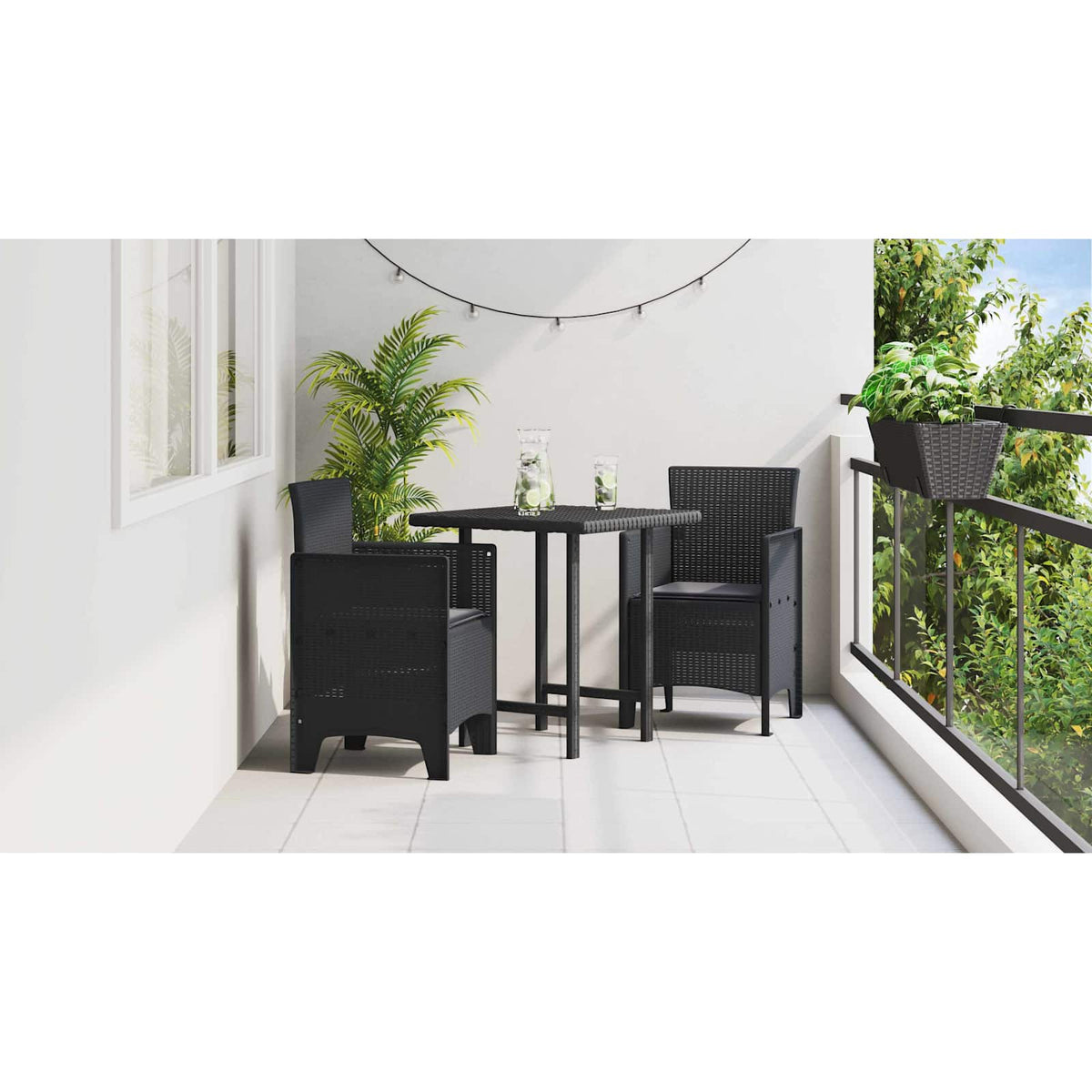 Garden Chair 2 pcs Anthracite 53 x 49 x 85 cm Polypropylene