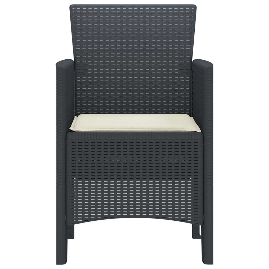 Garden Chair 2 pcs Anthracite 53 x 49 x 85 cm PP
