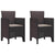 Garden Chair 2 pcs Brown 53 x 49 x 85 cm PP