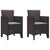 Garden Chair 2 pcs Brown 53 x 49 x 85 cm PP